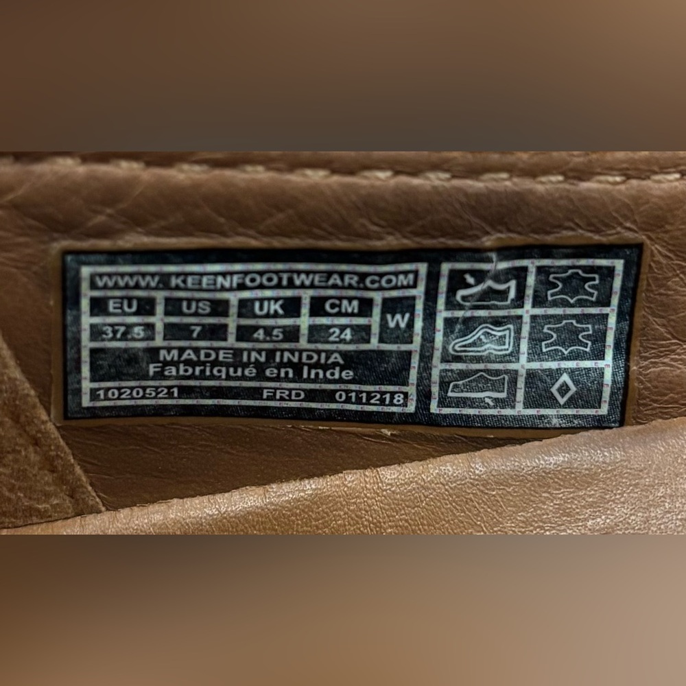 KEEN Presidio II Leather Light Brown Double Cross Strap Shoes Size 7W - Picture 2 of 10